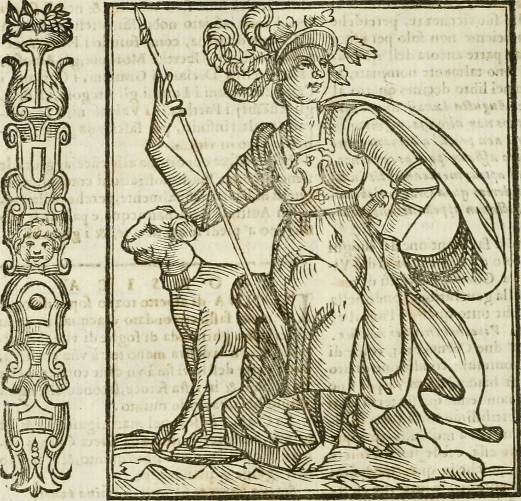 An illustration from Della nouissima Iconologia di Cesare Ripa Perugino Caualier de SS. Mauritio & Lazzaro : parte prima [-terza] : nella quale si descriuono diuerse imagini di virtu, vitij, affetti, passioni humane, arti, discipline, humori, elementi, corpi celesti, prouincie d'Italia, fiumi tutte parte del mondo, & altre infinite materie : opera utile ad oratori, predicatori, poeti, pittori, scultori, disegnatori, & ad'ogni studioso : per inuentar concetti, emblemi, ed'imprese, per diuisare qual si voglia apparato nutiale, funerale, trionsale : per rappresentar poemi drammatici, e per figurare co' suoi proprij simboli ciò che può cadere in pensiero humano : ampliata in quest' ultima editione non solo dallostesso auttore di trecento e cinquantadue imagini con molti discorsi pieni di varia eruditione & con molti indici copiosi, 1625, leaf 445