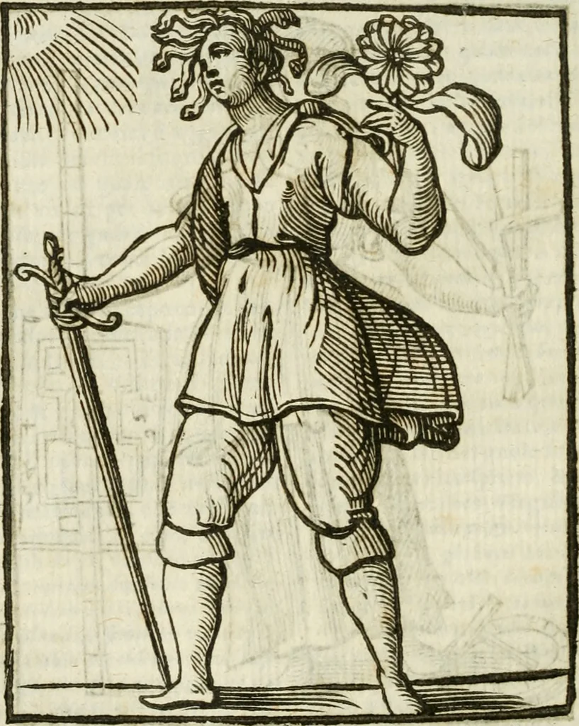An illustration from Della nouissima Iconologia di Cesare Ripa Perugino Caualier de SS. Mauritio & Lazzaro : parte prima [-terza] : nella quale si descriuono diuerse imagini di virtu, vitij, affetti, passioni humane, arti, discipline, humori, elementi, corpi celesti, prouincie d'Italia, fiumi tutte parte del mondo, & altre infinite materie : opera utile ad oratori, predicatori, poeti, pittori, scultori, disegnatori, & ad'ogni studioso : per inuentar concetti, emblemi, ed'imprese, per diuisare qual si voglia apparato nutiale, funerale, trionsale : per rappresentar poemi drammatici, e per figurare co' suoi proprij simboli ciò che può cadere in pensiero humano : ampliata in quest' ultima editione non solo dallostesso auttore di trecento e cinquantadue imagini con molti discorsi pieni di varia eruditione & con molti indici copiosi, 1625, leaf 453