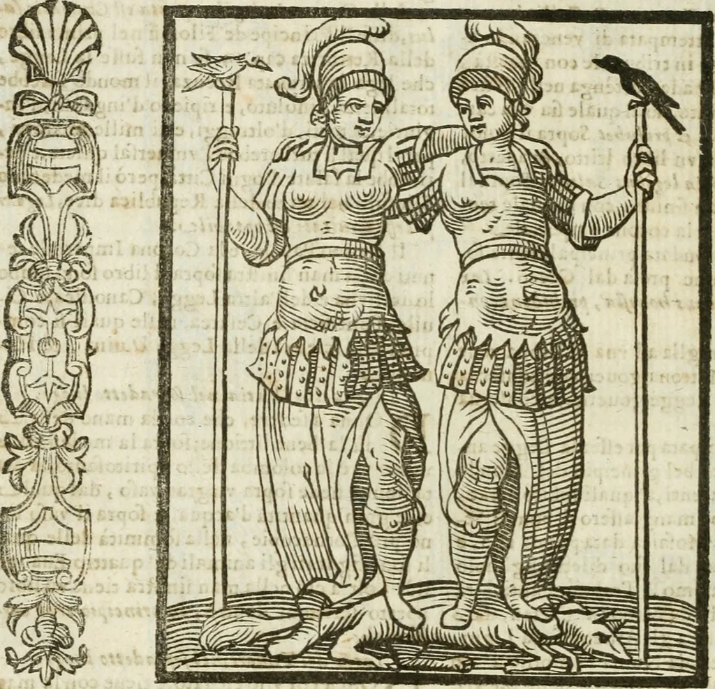 An illustration from Della nouissima Iconologia di Cesare Ripa Perugino Caualier de SS. Mauritio & Lazzaro : parte prima [-terza] : nella quale si descriuono diuerse imagini di virtu, vitij, affetti, passioni humane, arti, discipline, humori, elementi, corpi celesti, prouincie d'Italia, fiumi tutte parte del mondo, & altre infinite materie : opera utile ad oratori, predicatori, poeti, pittori, scultori, disegnatori, & ad'ogni studioso : per inuentar concetti, emblemi, ed'imprese, per diuisare qual si voglia apparato nutiale, funerale, trionsale : per rappresentar poemi drammatici, e per figurare co' suoi proprij simboli ciò che può cadere in pensiero humano : ampliata in quest' ultima editione non solo dallostesso auttore di trecento e cinquantadue imagini con molti discorsi pieni di varia eruditione & con molti indici copiosi, 1625, leaf 457