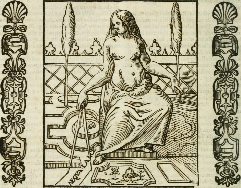 An illustration from Della nouissima Iconologia di Cesare Ripa Perugino Caualier de SS. Mauritio & Lazzaro : parte prima [-terza] : nella quale si descriuono diuerse imagini di virtu, vitij, affetti, passioni humane, arti, discipline, humori, elementi, corpi celesti, prouincie d'Italia, fiumi tutte parte del mondo, & altre infinite materie : opera utile ad oratori, predicatori, poeti, pittori, scultori, disegnatori, & ad'ogni studioso : per inuentar concetti, emblemi, ed'imprese, per diuisare qual si voglia apparato nutiale, funerale, trionsale : per rappresentar poemi drammatici, e per figurare co' suoi proprij simboli ciò che può cadere in pensiero humano : ampliata in quest' ultima editione non solo dallostesso auttore di trecento e cinquantadue imagini con molti discorsi pieni di varia eruditione & con molti indici copiosi, 1625, leaf 459