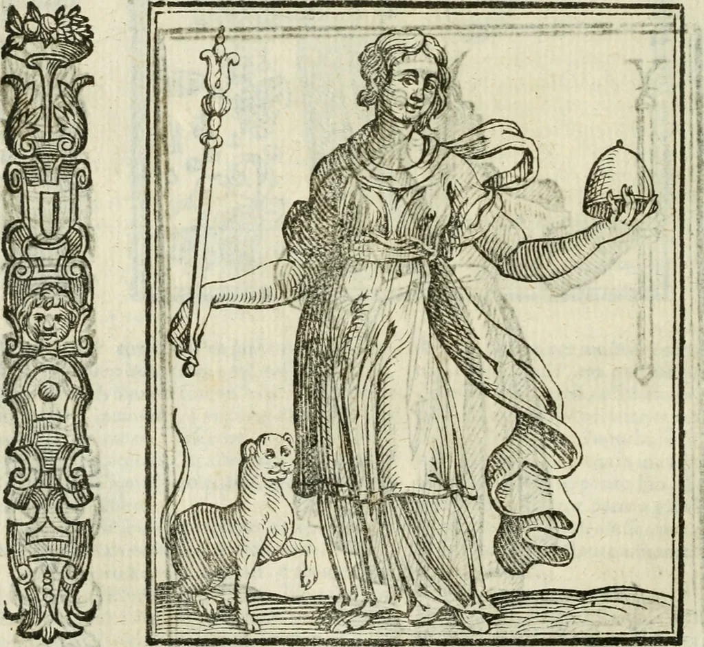 An illustration from Della nouissima Iconologia di Cesare Ripa Perugino Caualier de SS. Mauritio & Lazzaro : parte prima [-terza] : nella quale si descriuono diuerse imagini di virtu, vitij, affetti, passioni humane, arti, discipline, humori, elementi, corpi celesti, prouincie d'Italia, fiumi tutte parte del mondo, & altre infinite materie : opera utile ad oratori, predicatori, poeti, pittori, scultori, disegnatori, & ad'ogni studioso : per inuentar concetti, emblemi, ed'imprese, per diuisare qual si voglia apparato nutiale, funerale, trionsale : per rappresentar poemi drammatici, e per figurare co' suoi proprij simboli ciò che può cadere in pensiero humano : ampliata in quest' ultima editione non solo dallostesso auttore di trecento e cinquantadue imagini con molti discorsi pieni di varia eruditione & con molti indici copiosi, 1625, leaf 463