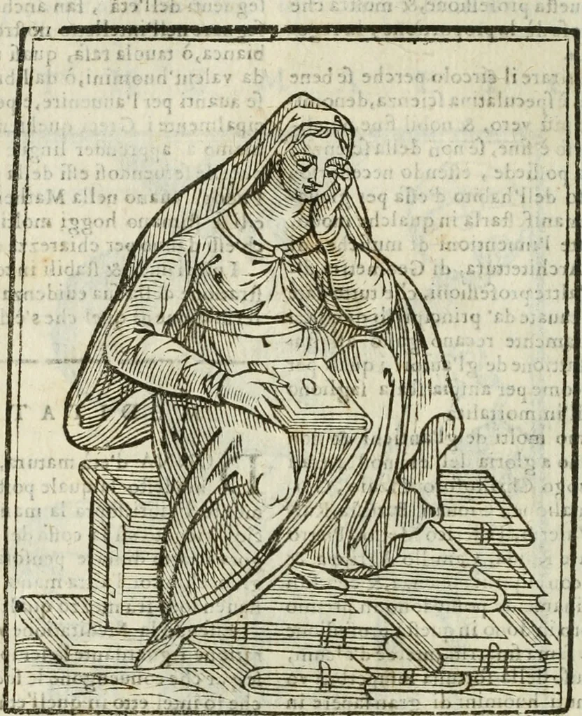 An illustration from Della nouissima Iconologia di Cesare Ripa Perugino Caualier de SS. Mauritio & Lazzaro : parte prima [-terza] : nella quale si descriuono diuerse imagini di virtu, vitij, affetti, passioni humane, arti, discipline, humori, elementi, corpi celesti, prouincie d'Italia, fiumi tutte parte del mondo, & altre infinite materie : opera utile ad oratori, predicatori, poeti, pittori, scultori, disegnatori, & ad'ogni studioso : per inuentar concetti, emblemi, ed'imprese, per diuisare qual si voglia apparato nutiale, funerale, trionsale : per rappresentar poemi drammatici, e per figurare co' suoi proprij simboli ciò che può cadere in pensiero humano : ampliata in quest' ultima editione non solo dallostesso auttore di trecento e cinquantadue imagini con molti discorsi pieni di varia eruditione & con molti indici copiosi, 1625, leaf 479