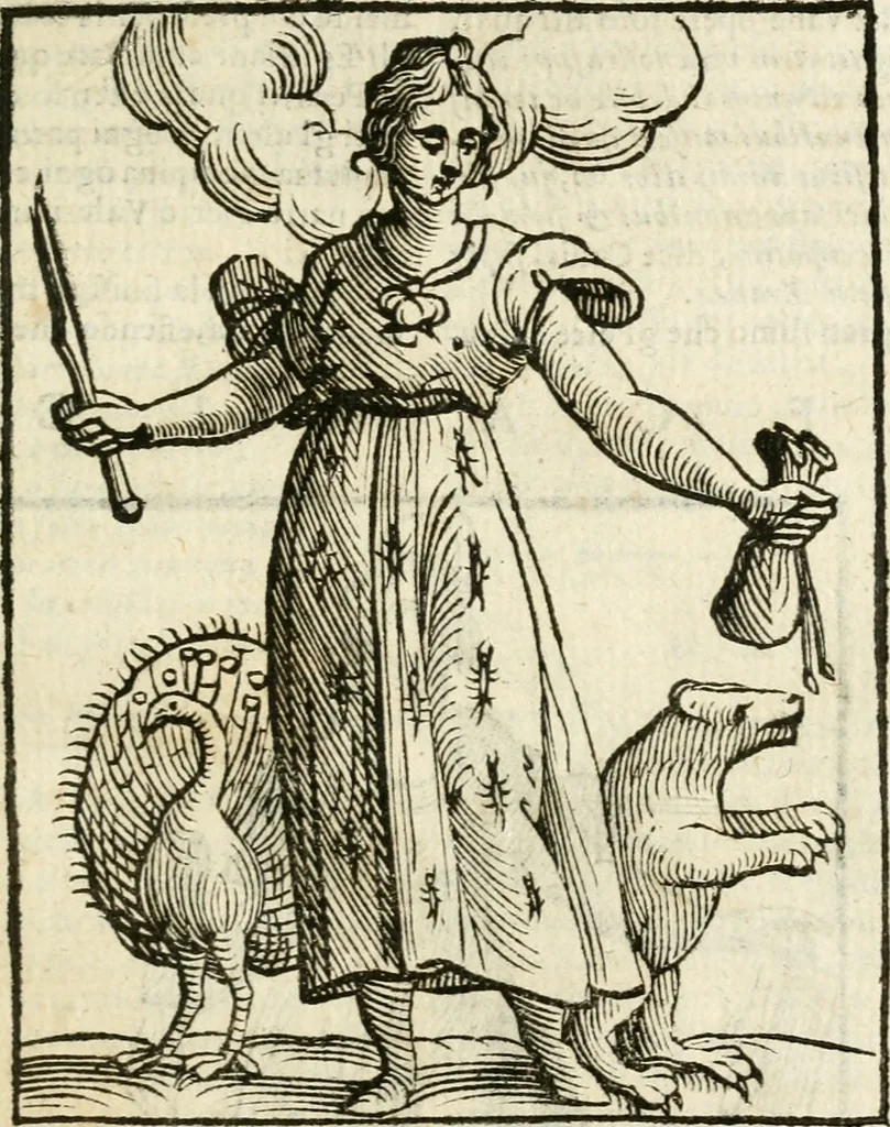 An illustration from Della nouissima Iconologia di Cesare Ripa Perugino Caualier de SS. Mauritio & Lazzaro : parte prima [-terza] : nella quale si descriuono diuerse imagini di virtu, vitij, affetti, passioni humane, arti, discipline, humori, elementi, corpi celesti, prouincie d'Italia, fiumi tutte parte del mondo, & altre infinite materie : opera utile ad oratori, predicatori, poeti, pittori, scultori, disegnatori, & ad'ogni studioso : per inuentar concetti, emblemi, ed'imprese, per diuisare qual si voglia apparato nutiale, funerale, trionsale : per rappresentar poemi drammatici, e per figurare co' suoi proprij simboli ciò che può cadere in pensiero humano : ampliata in quest' ultima editione non solo dallostesso auttore di trecento e cinquantadue imagini con molti discorsi pieni di varia eruditione & con molti indici copiosi, 1625, leaf 518