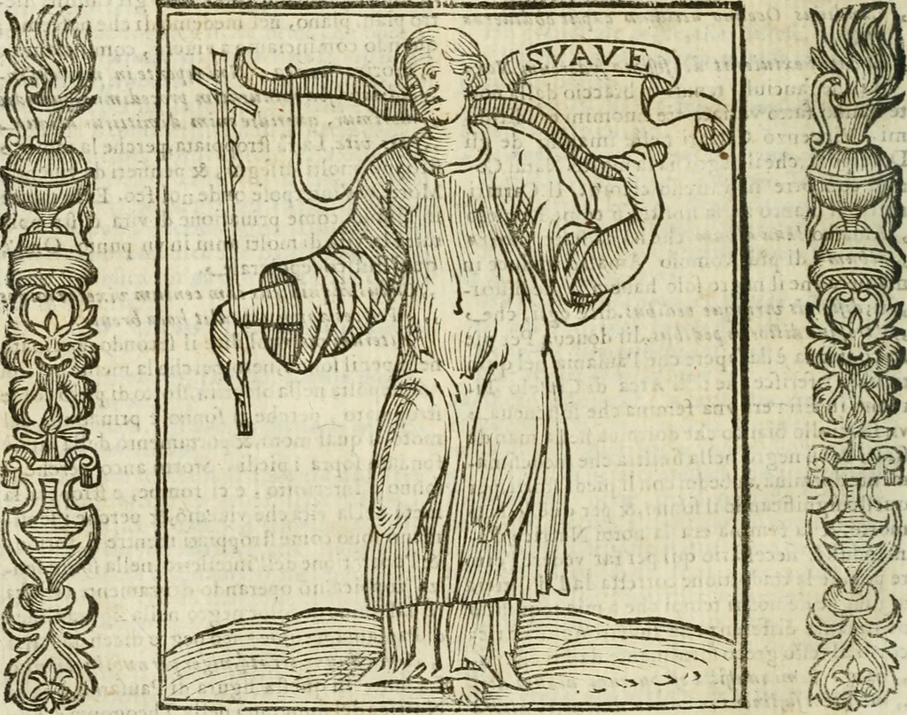 An illustration from Della nouissima Iconologia di Cesare Ripa Perugino Caualier de SS. Mauritio & Lazzaro : parte prima [-terza] : nella quale si descriuono diuerse imagini di virtu, vitij, affetti, passioni humane, arti, discipline, humori, elementi, corpi celesti, prouincie d'Italia, fiumi tutte parte del mondo, & altre infinite materie : opera utile ad oratori, predicatori, poeti, pittori, scultori, disegnatori, & ad'ogni studioso : per inuentar concetti, emblemi, ed'imprese, per diuisare qual si voglia apparato nutiale, funerale, trionsale : per rappresentar poemi drammatici, e per figurare co' suoi proprij simboli ciò che può cadere in pensiero humano : ampliata in quest' ultima editione non solo dallostesso auttore di trecento e cinquantadue imagini con molti discorsi pieni di varia eruditione & con molti indici copiosi, 1625, leaf 535