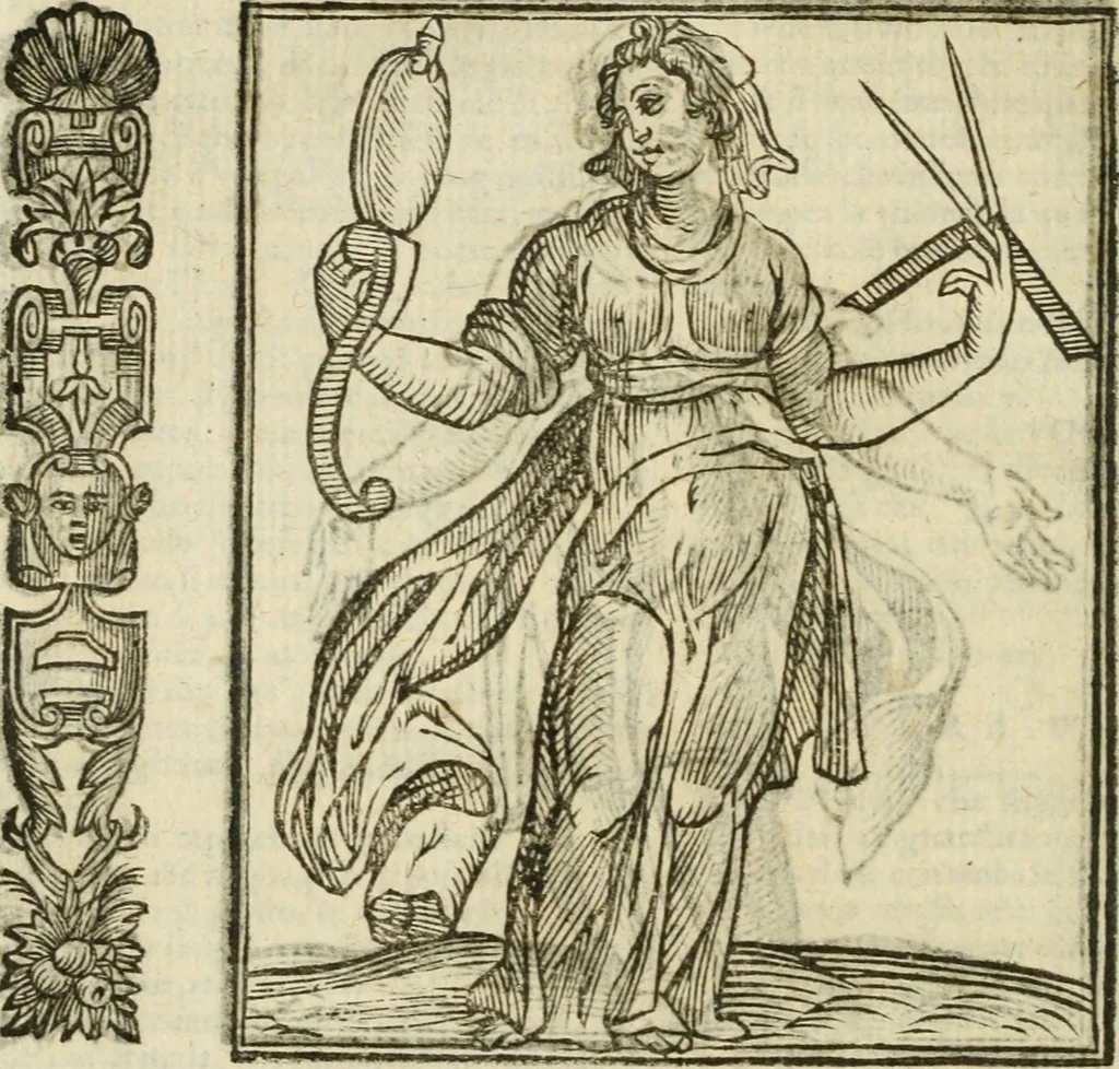 An illustration from Della nouissima Iconologia di Cesare Ripa Perugino Caualier de SS. Mauritio & Lazzaro : parte prima [-terza] : nella quale si descriuono diuerse imagini di virtu, vitij, affetti, passioni humane, arti, discipline, humori, elementi, corpi celesti, prouincie d'Italia, fiumi tutte parte del mondo, & altre infinite materie : opera utile ad oratori, predicatori, poeti, pittori, scultori, disegnatori, & ad'ogni studioso : per inuentar concetti, emblemi, ed'imprese, per diuisare qual si voglia apparato nutiale, funerale, trionsale : per rappresentar poemi drammatici, e per figurare co' suoi proprij simboli ciò che può cadere in pensiero humano : ampliata in quest' ultima editione non solo dallostesso auttore di trecento e cinquantadue imagini con molti discorsi pieni di varia eruditione & con molti indici copiosi, 1625, leaf 547
