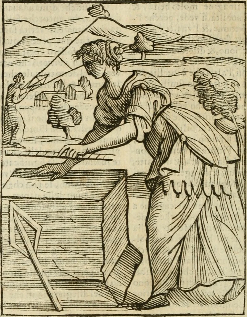 An illustration from Della nouissima Iconologia di Cesare Ripa Perugino Caualier de SS. Mauritio & Lazzaro : parte prima [-terza] : nella quale si descriuono diuerse imagini di virtu, vitij, affetti, passioni humane, arti, discipline, humori, elementi, corpi celesti, prouincie d'Italia, fiumi tutte parte del mondo, & altre infinite materie : opera utile ad oratori, predicatori, poeti, pittori, scultori, disegnatori, & ad'ogni studioso : per inuentar concetti, emblemi, ed'imprese, per diuisare qual si voglia apparato nutiale, funerale, trionsale : per rappresentar poemi drammatici, e per figurare co' suoi proprij simboli ciò che può cadere in pensiero humano : ampliata in quest' ultima editione non solo dallostesso auttore di trecento e cinquantadue imagini con molti discorsi pieni di varia eruditione & con molti indici copiosi, 1625, leaf 585