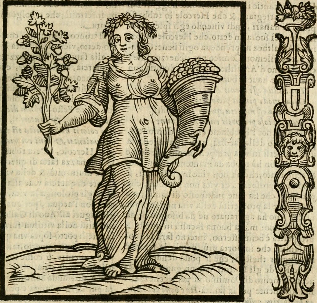 An illustration from Della nouissima Iconologia di Cesare Ripa Perugino Caualier de SS. Mauritio & Lazzaro : parte prima [-terza] : nella quale si descriuono diuerse imagini di virtu, vitij, affetti, passioni humane, arti, discipline, humori, elementi, corpi celesti, prouincie d'Italia, fiumi tutte parte del mondo, & altre infinite materie : opera utile ad oratori, predicatori, poeti, pittori, scultori, disegnatori, & ad'ogni studioso : per inuentar concetti, emblemi, ed'imprese, per diuisare qual si voglia apparato nutiale, funerale, trionsale : per rappresentar poemi drammatici, e per figurare co' suoi proprij simboli ciò che può cadere in pensiero humano : ampliata in quest' ultima editione non solo dallostesso auttore di trecento e cinquantadue imagini con molti discorsi pieni di varia eruditione & con molti indici copiosi, 1625, leaf 600