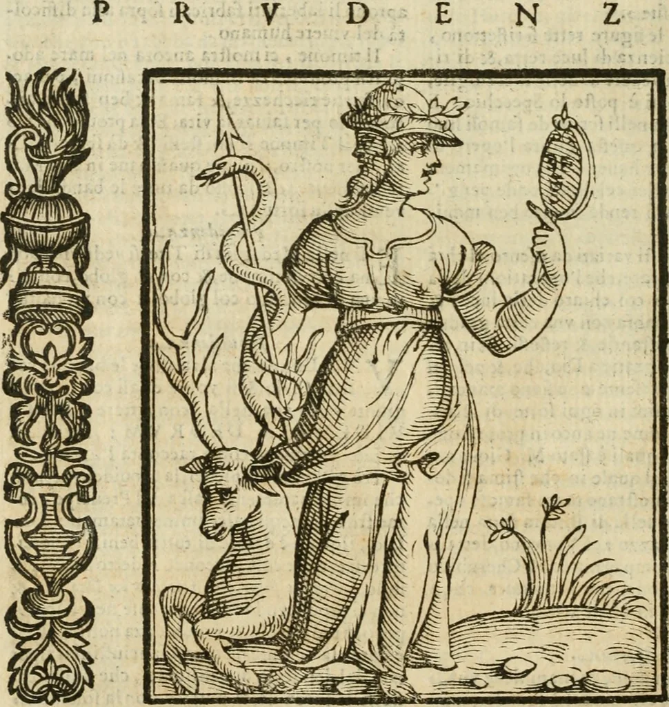 An illustration from Della nouissima Iconologia di Cesare Ripa Perugino Caualier de SS. Mauritio & Lazzaro : parte prima [-terza] : nella quale si descriuono diuerse imagini di virtu, vitij, affetti, passioni humane, arti, discipline, humori, elementi, corpi celesti, prouincie d'Italia, fiumi tutte parte del mondo, & altre infinite materie : opera utile ad oratori, predicatori, poeti, pittori, scultori, disegnatori, & ad'ogni studioso : per inuentar concetti, emblemi, ed'imprese, per diuisare qual si voglia apparato nutiale, funerale, trionsale : per rappresentar poemi drammatici, e per figurare co' suoi proprij simboli ciò che può cadere in pensiero humano : ampliata in quest' ultima editione non solo dallostesso auttore di trecento e cinquantadue imagini con molti discorsi pieni di varia eruditione & con molti indici copiosi, 1625, leaf 603