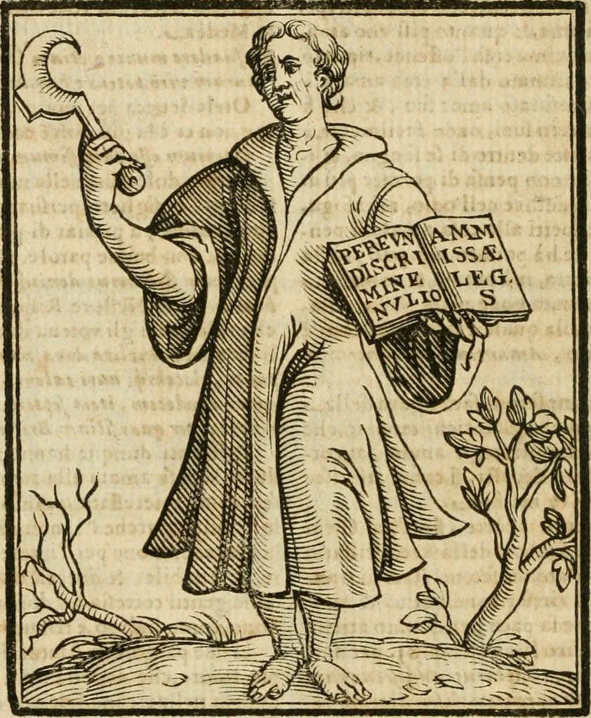 An illustration from Della nouissima Iconologia di Cesare Ripa Perugino Caualier de SS. Mauritio & Lazzaro : parte prima [-terza] : nella quale si descriuono diuerse imagini di virtu, vitij, affetti, passioni humane, arti, discipline, humori, elementi, corpi celesti, prouincie d'Italia, fiumi tutte parte del mondo, & altre infinite materie : opera utile ad oratori, predicatori, poeti, pittori, scultori, disegnatori, & ad'ogni studioso : per inuentar concetti, emblemi, ed'imprese, per diuisare qual si voglia apparato nutiale, funerale, trionsale : per rappresentar poemi drammatici, e per figurare co' suoi proprij simboli ciò che può cadere in pensiero humano : ampliata in quest' ultima editione non solo dallostesso auttore di trecento e cinquantadue imagini con molti discorsi pieni di varia eruditione & con molti indici copiosi, 1625, leaf 633