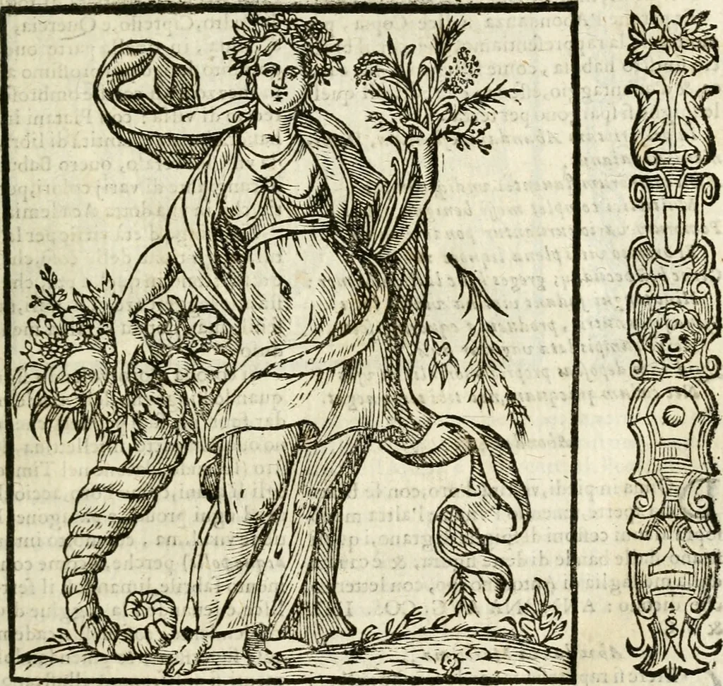 An illustration from Della nouissima Iconologia di Cesare Ripa Perugino Caualier de SS. Mauritio & Lazzaro : parte prima [-terza] : nella quale si descriuono diuerse imagini di virtu, vitij, affetti, passioni humane, arti, discipline, humori, elementi, corpi celesti, prouincie d'Italia, fiumi tutte parte del mondo, & altre infinite materie : opera utile ad oratori, predicatori, poeti, pittori, scultori, disegnatori, & ad'ogni studioso : per inuentar concetti, emblemi, ed'imprese, per diuisare qual si voglia apparato nutiale, funerale, trionsale : per rappresentar poemi drammatici, e per figurare co' suoi proprij simboli ciò che può cadere in pensiero humano : ampliata in quest' ultima editione non solo dallostesso auttore di trecento e cinquantadue imagini con molti discorsi pieni di varia eruditione & con molti indici copiosi, 1625, leaf 64