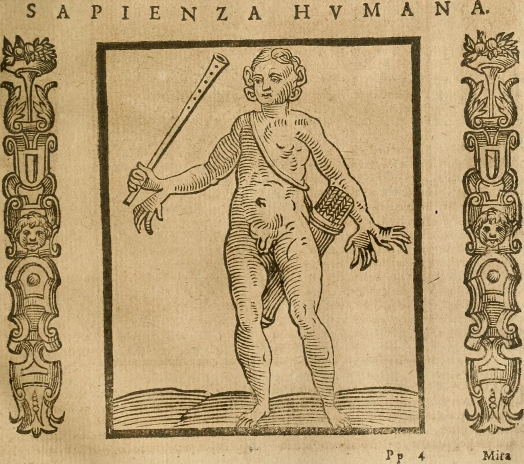 An illustration from Della nouissima Iconologia di Cesare Ripa Perugino Caualier de SS. Mauritio & Lazzaro : parte prima [-terza] : nella quale si descriuono diuerse imagini di virtu, vitij, affetti, passioni humane, arti, discipline, humori, elementi, corpi celesti, prouincie d'Italia, fiumi tutte parte del mondo, & altre infinite materie : opera utile ad oratori, predicatori, poeti, pittori, scultori, disegnatori, & ad'ogni studioso : per inuentar concetti, emblemi, ed'imprese, per diuisare qual si voglia apparato nutiale, funerale, trionsale : per rappresentar poemi drammatici, e per figurare co' suoi proprij simboli ciò che può cadere in pensiero humano : ampliata in quest' ultima editione non solo dallostesso auttore di trecento e cinquantadue imagini con molti discorsi pieni di varia eruditione & con molti indici copiosi, 1625, leaf 650