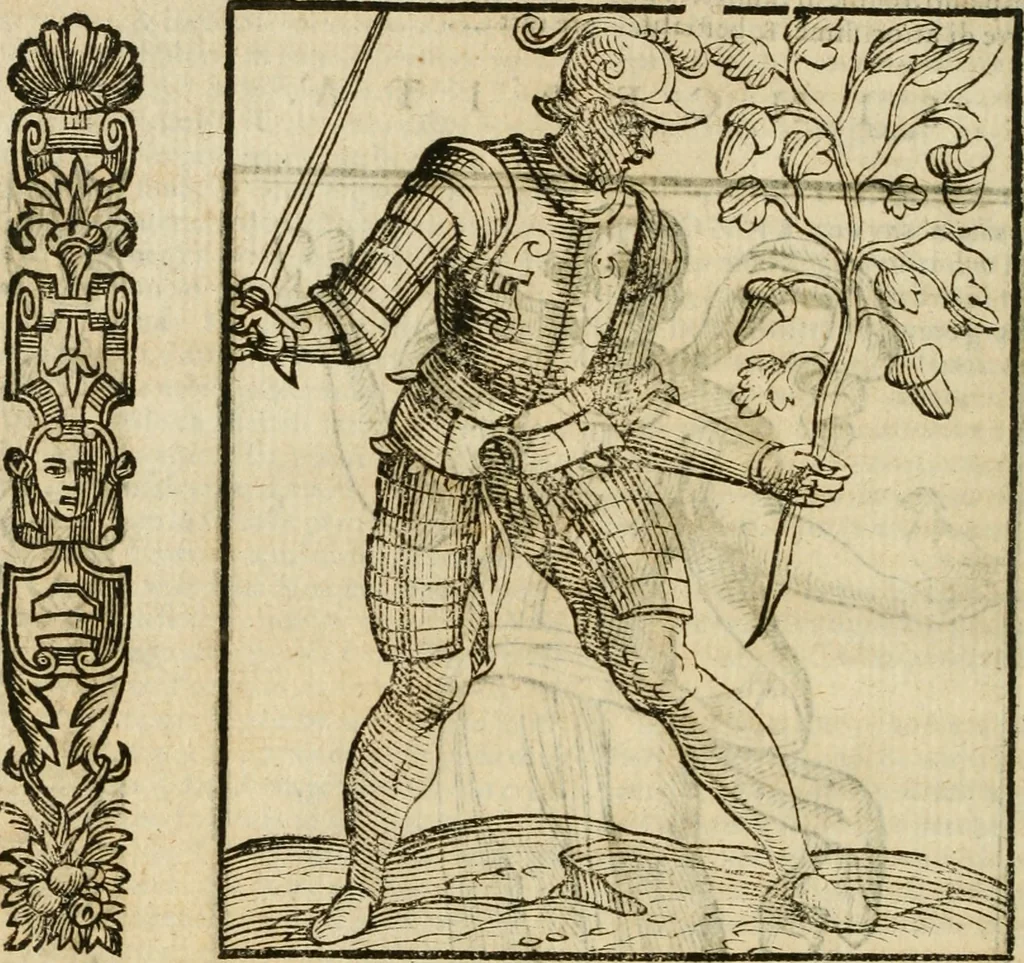 An illustration from Della nouissima Iconologia di Cesare Ripa Perugino Caualier de SS. Mauritio & Lazzaro : parte prima [-terza] : nella quale si descriuono diuerse imagini di virtu, vitij, affetti, passioni humane, arti, discipline, humori, elementi, corpi celesti, prouincie d'Italia, fiumi tutte parte del mondo, & altre infinite materie : opera utile ad oratori, predicatori, poeti, pittori, scultori, disegnatori, & ad'ogni studioso : per inuentar concetti, emblemi, ed'imprese, per diuisare qual si voglia apparato nutiale, funerale, trionsale : per rappresentar poemi drammatici, e per figurare co' suoi proprij simboli ciò che può cadere in pensiero humano : ampliata in quest' ultima editione non solo dallostesso auttore di trecento e cinquantadue imagini con molti discorsi pieni di varia eruditione & con molti indici copiosi, 1625, leaf 687
