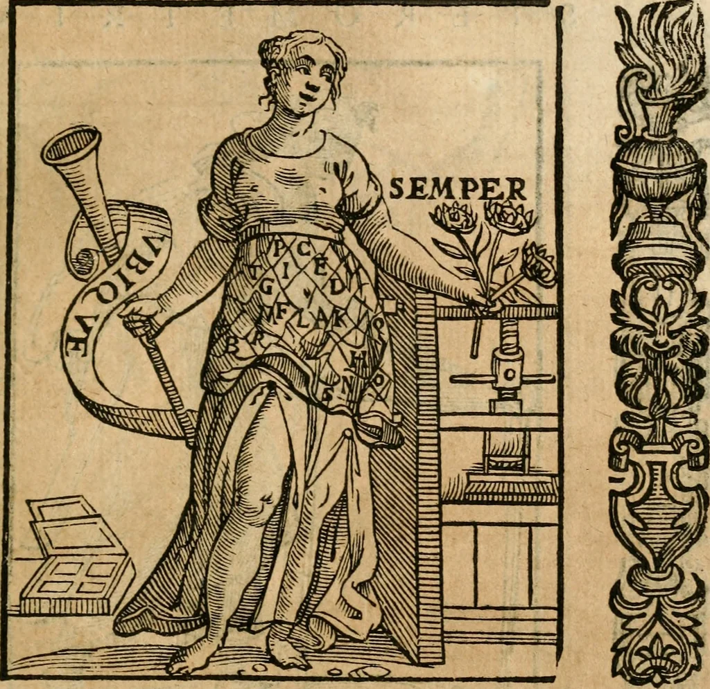An illustration from Della nouissima Iconologia di Cesare Ripa Perugino Caualier de SS. Mauritio & Lazzaro : parte prima [-terza] : nella quale si descriuono diuerse imagini di virtu, vitij, affetti, passioni humane, arti, discipline, humori, elementi, corpi celesti, prouincie d'Italia, fiumi tutte parte del mondo, & altre infinite materie : opera utile ad oratori, predicatori, poeti, pittori, scultori, disegnatori, & ad'ogni studioso : per inuentar concetti, emblemi, ed'imprese, per diuisare qual si voglia apparato nutiale, funerale, trionsale : per rappresentar poemi drammatici, e per figurare co' suoi proprij simboli ciò che può cadere in pensiero humano : ampliata in quest' ultima editione non solo dallostesso auttore di trecento e cinquantadue imagini con molti discorsi pieni di varia eruditione & con molti indici copiosi, 1625, leaf 708