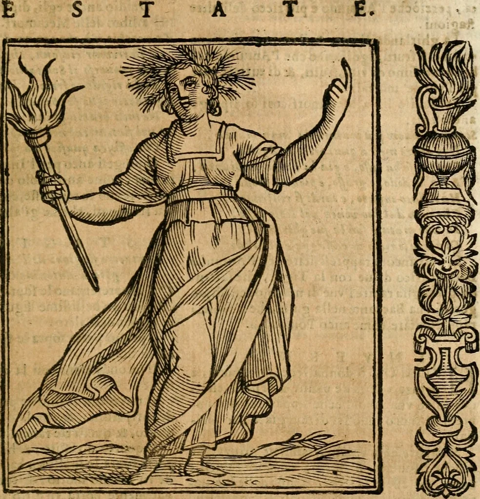 An illustration from Della nouissima Iconologia di Cesare Ripa Perugino Caualier de SS. Mauritio & Lazzaro : parte prima [-terza] : nella quale si descriuono diuerse imagini di virtu, vitij, affetti, passioni humane, arti, discipline, humori, elementi, corpi celesti, prouincie d'Italia, fiumi tutte parte del mondo, & altre infinite materie : opera utile ad oratori, predicatori, poeti, pittori, scultori, disegnatori, & ad'ogni studioso : per inuentar concetti, emblemi, ed'imprese, per diuisare qual si voglia apparato nutiale, funerale, trionsale : per rappresentar poemi drammatici, e per figurare co' suoi proprij simboli ciò che può cadere in pensiero humano : ampliata in quest' ultima editione non solo dallostesso auttore di trecento e cinquantadue imagini con molti discorsi pieni di varia eruditione & con molti indici copiosi, 1625, leaf 710