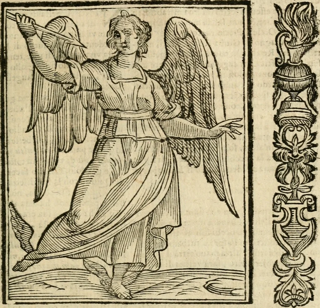 An illustration from Della nouissima Iconologia di Cesare Ripa Perugino Caualier de SS. Mauritio & Lazzaro : parte prima [-terza] : nella quale si descriuono diuerse imagini di virtu, vitij, affetti, passioni humane, arti, discipline, humori, elementi, corpi celesti, prouincie d'Italia, fiumi tutte parte del mondo, & altre infinite materie : opera utile ad oratori, predicatori, poeti, pittori, scultori, disegnatori, & ad'ogni studioso : per inuentar concetti, emblemi, ed'imprese, per diuisare qual si voglia apparato nutiale, funerale, trionsale : per rappresentar poemi drammatici, e per figurare co' suoi proprij simboli ciò che può cadere in pensiero humano : ampliata in quest' ultima editione non solo dallostesso auttore di trecento e cinquantadue imagini con molti discorsi pieni di varia eruditione & con molti indici copiosi, 1625, leaf 758