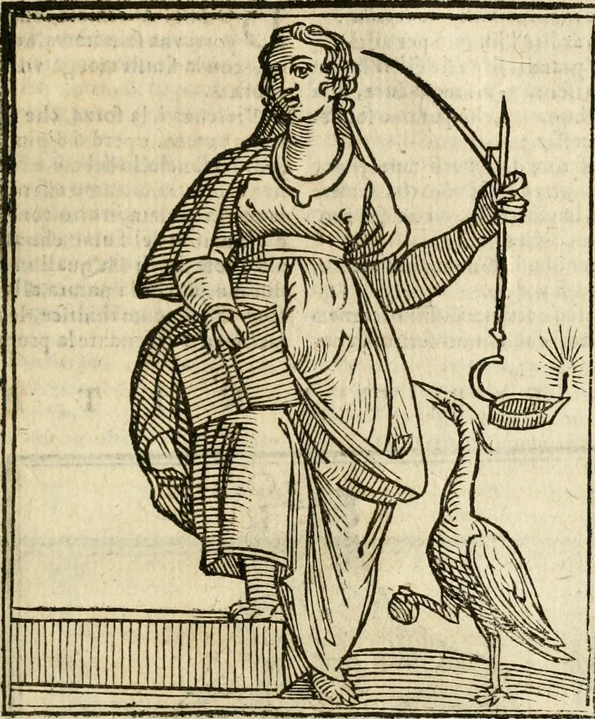 An illustration from Della nouissima Iconologia di Cesare Ripa Perugino Caualier de SS. Mauritio & Lazzaro : parte prima [-terza] : nella quale si descriuono diuerse imagini di virtu, vitij, affetti, passioni humane, arti, discipline, humori, elementi, corpi celesti, prouincie d'Italia, fiumi tutte parte del mondo, & altre infinite materie : opera utile ad oratori, predicatori, poeti, pittori, scultori, disegnatori, & ad'ogni studioso : per inuentar concetti, emblemi, ed'imprese, per diuisare qual si voglia apparato nutiale, funerale, trionsale : per rappresentar poemi drammatici, e per figurare co' suoi proprij simboli ciò che può cadere in pensiero humano : ampliata in quest' ultima editione non solo dallostesso auttore di trecento e cinquantadue imagini con molti discorsi pieni di varia eruditione & con molti indici copiosi, 1625, leaf 784