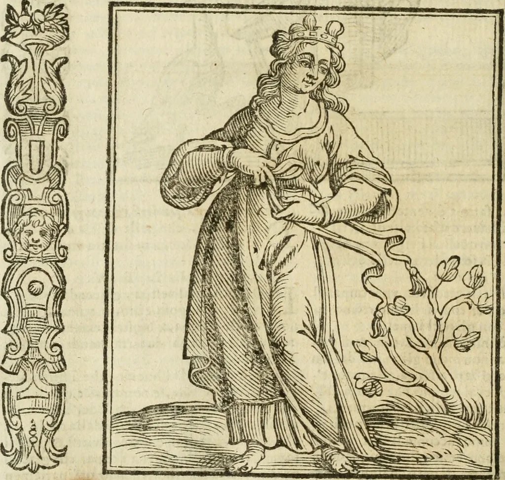 An illustration from Della nouissima Iconologia di Cesare Ripa Perugino Caualier de SS. Mauritio & Lazzaro : parte prima [-terza] : nella quale si descriuono diuerse imagini di virtu, vitij, affetti, passioni humane, arti, discipline, humori, elementi, corpi celesti, prouincie d'Italia, fiumi tutte parte del mondo, & altre infinite materie : opera utile ad oratori, predicatori, poeti, pittori, scultori, disegnatori, & ad'ogni studioso : per inuentar concetti, emblemi, ed'imprese, per diuisare qual si voglia apparato nutiale, funerale, trionsale : per rappresentar poemi drammatici, e per figurare co' suoi proprij simboli ciò che può cadere in pensiero humano : ampliata in quest' ultima editione non solo dallostesso auttore di trecento e cinquantadue imagini con molti discorsi pieni di varia eruditione & con molti indici copiosi, 1625, leaf 785