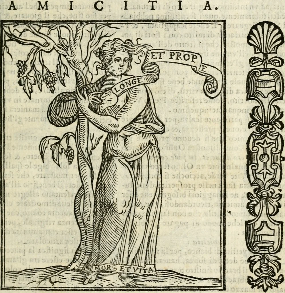 An illustration from Della nouissima Iconologia di Cesare Ripa Perugino Caualier de SS. Mauritio & Lazzaro : parte prima [-terza] : nella quale si descriuono diuerse imagini di virtu, vitij, affetti, passioni humane, arti, discipline, humori, elementi, corpi celesti, prouincie d'Italia, fiumi tutte parte del mondo, & altre infinite materie : opera utile ad oratori, predicatori, poeti, pittori, scultori, disegnatori, & ad'ogni studioso : per inuentar concetti, emblemi, ed'imprese, per diuisare qual si voglia apparato nutiale, funerale, trionsale : per rappresentar poemi drammatici, e per figurare co' suoi proprij simboli ciò che può cadere in pensiero humano : ampliata in quest' ultima editione non solo dallostesso auttore di trecento e cinquantadue imagini con molti discorsi pieni di varia eruditione & con molti indici copiosi, 1625, leaf 88