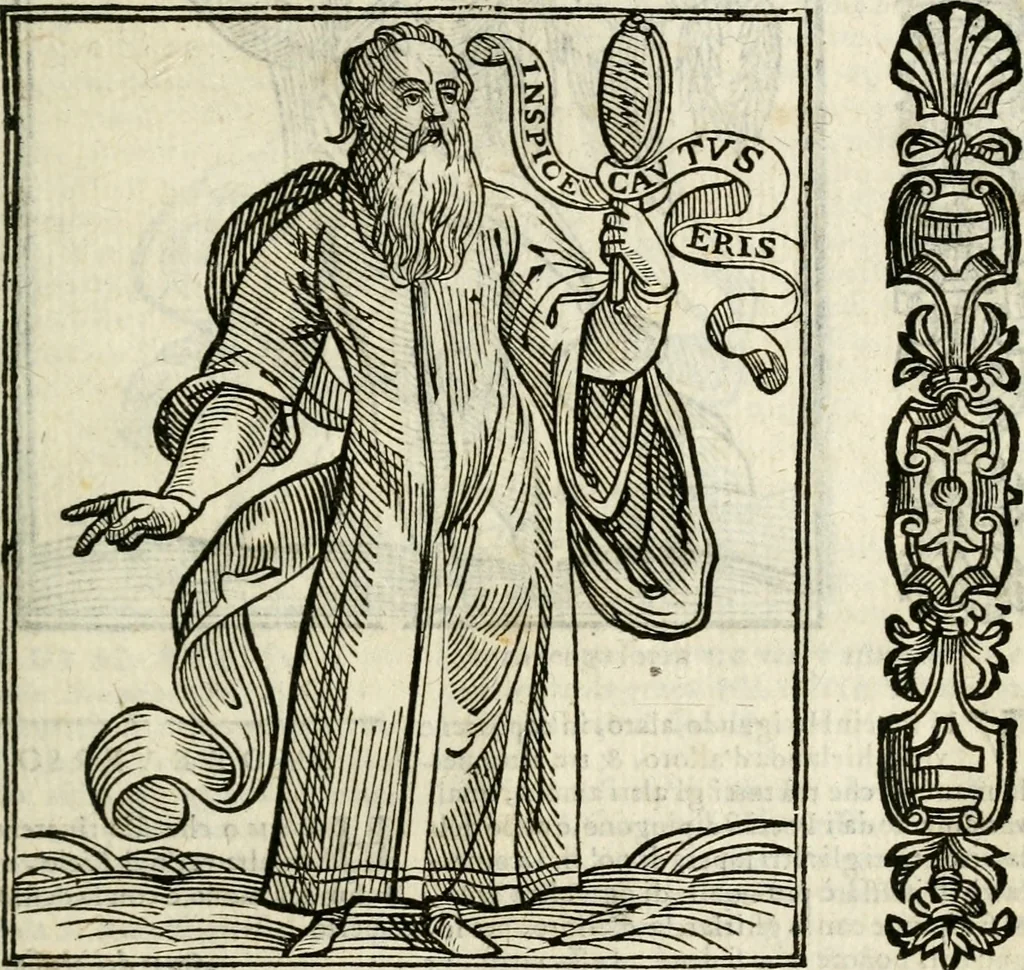 An illustration from Della nouissima Iconologia di Cesare Ripa Perugino Caualier de SS. Mauritio & Lazzaro : parte prima [-terza] : nella quale si descriuono diuerse imagini di virtu, vitij, affetti, passioni humane, arti, discipline, humori, elementi, corpi celesti, prouincie d'Italia, fiumi tutte parte del mondo, & altre infinite materie : opera utile ad oratori, predicatori, poeti, pittori, scultori, disegnatori, & ad'ogni studioso : per inuentar concetti, emblemi, ed'imprese, per diuisare qual si voglia apparato nutiale, funerale, trionsale : per rappresentar poemi drammatici, e per figurare co' suoi proprij simboli ciò che può cadere in pensiero humano : ampliata in quest' ultima editione non solo dallostesso auttore di trecento e cinquantadue imagini con molti discorsi pieni di varia eruditione & con molti indici copiosi, 1625, leaf 90
