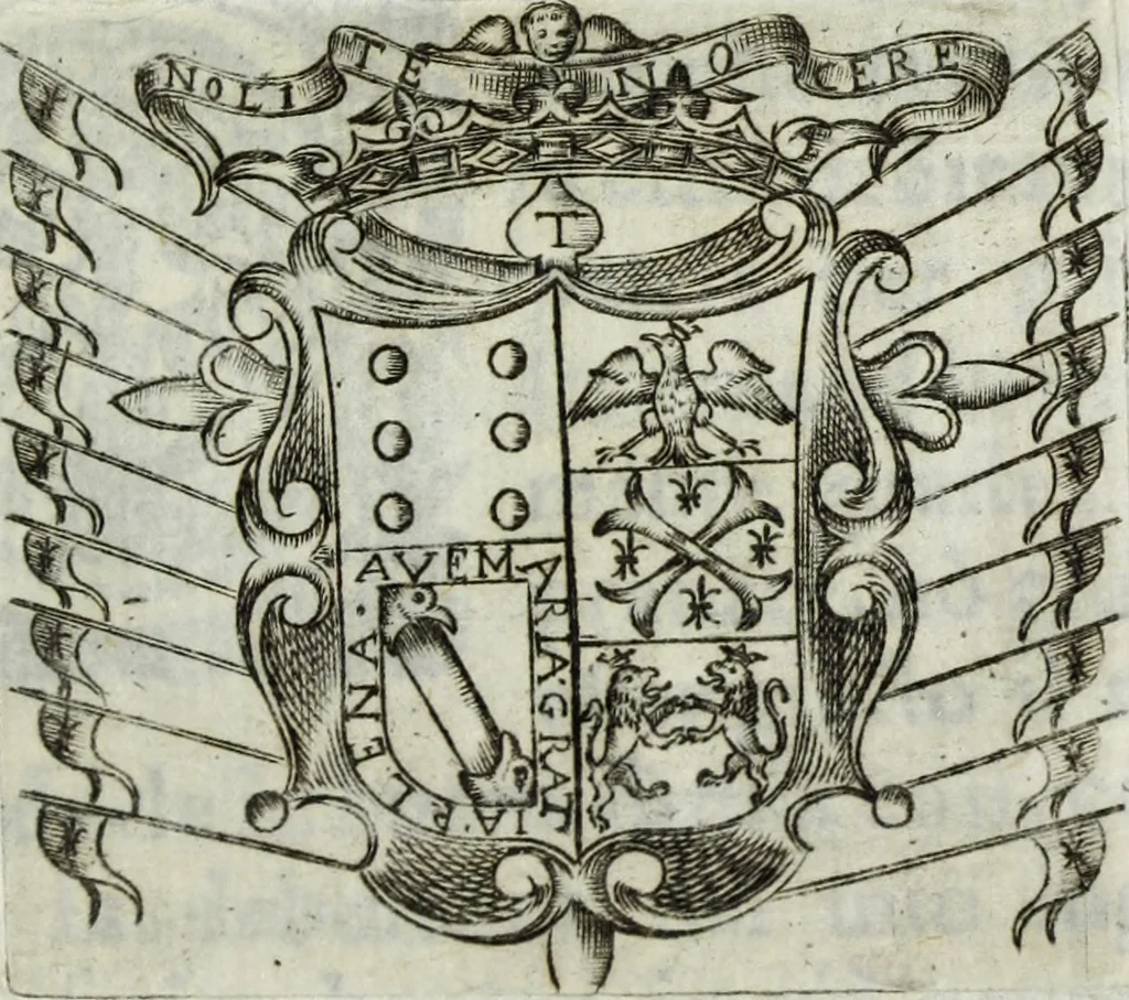 An illustration from Dell'antica Siracusa, illustrata di d. Giacomo Bonanni e Colonna, duca di Montalbano, libri due : nel primo si discorre de' luoghi della citta, nell'altro de gli huomini celebri di essa : si spiegano diverse notitie all' antichita pertinenti, 1624, leaf 6