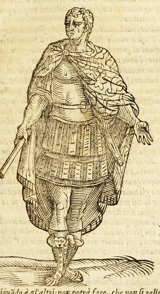 An illustration from Della officina istorica / Nella quale si spiegano essempi notabilissimi, antichi, & moderni, à virtù, & à diffetto pertinenti. Dà quali può ageuolmente il professore di lettere, e d'armi, lo studioso d'istoria, di poesia, di costumi, e di cose varie, il curioso ancora può trarre vtilità per corregere non pur i mancamenti altrui, ma i proprij, e d'incaminarsi nella strada delle virtù. Con vna aggiunta non più stampata di accidenti seguiti, & per hauere alcuni finto temerariamente la persona altrui, e d'altri casi successi in diuersi tempi, 1622, leaf 275