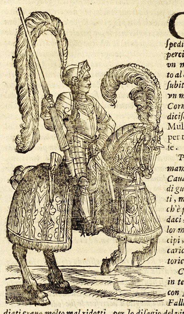 An illustration from Della officina istorica / Nella quale si spiegano essempi notabilissimi, antichi, & moderni, à virtù, & à diffetto pertinenti. Dà quali può ageuolmente il professore di lettere, e d'armi, lo studioso d'istoria, di poesia, di costumi, e di cose varie, il curioso ancora può trarre vtilità per corregere non pur i mancamenti altrui, ma i proprij, e d'incaminarsi nella strada delle virtù. Con vna aggiunta non più stampata di accidenti seguiti, & per hauere alcuni finto temerariamente la persona altrui, e d'altri casi successi in diuersi tempi, 1622, leaf 282