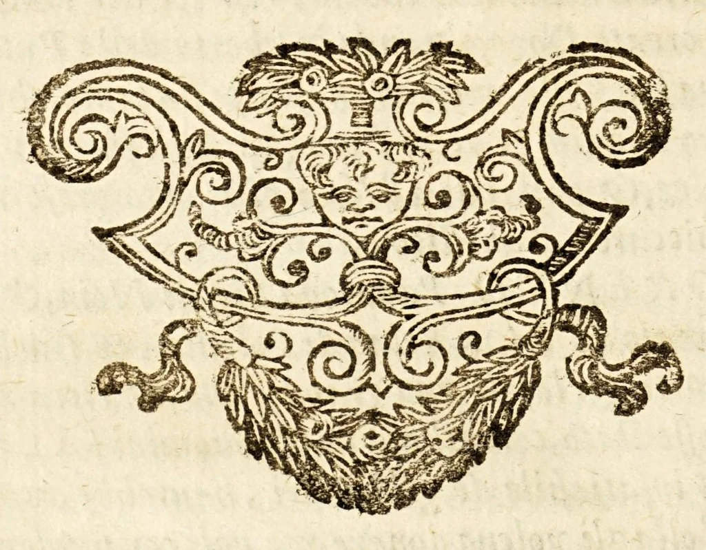An illustration from Della officina istorica / Nella quale si spiegano essempi notabilissimi, antichi, & moderni, à virtù, & à diffetto pertinenti. Dà quali può ageuolmente il professore di lettere, e d'armi, lo studioso d'istoria, di poesia, di costumi, e di cose varie, il curioso ancora può trarre vtilità per corregere non pur i mancamenti altrui, ma i proprij, e d'incaminarsi nella strada delle virtù. Con vna aggiunta non più stampata di accidenti seguiti, & per hauere alcuni finto temerariamente la persona altrui, e d'altri casi successi in diuersi tempi, 1622, leaf 50