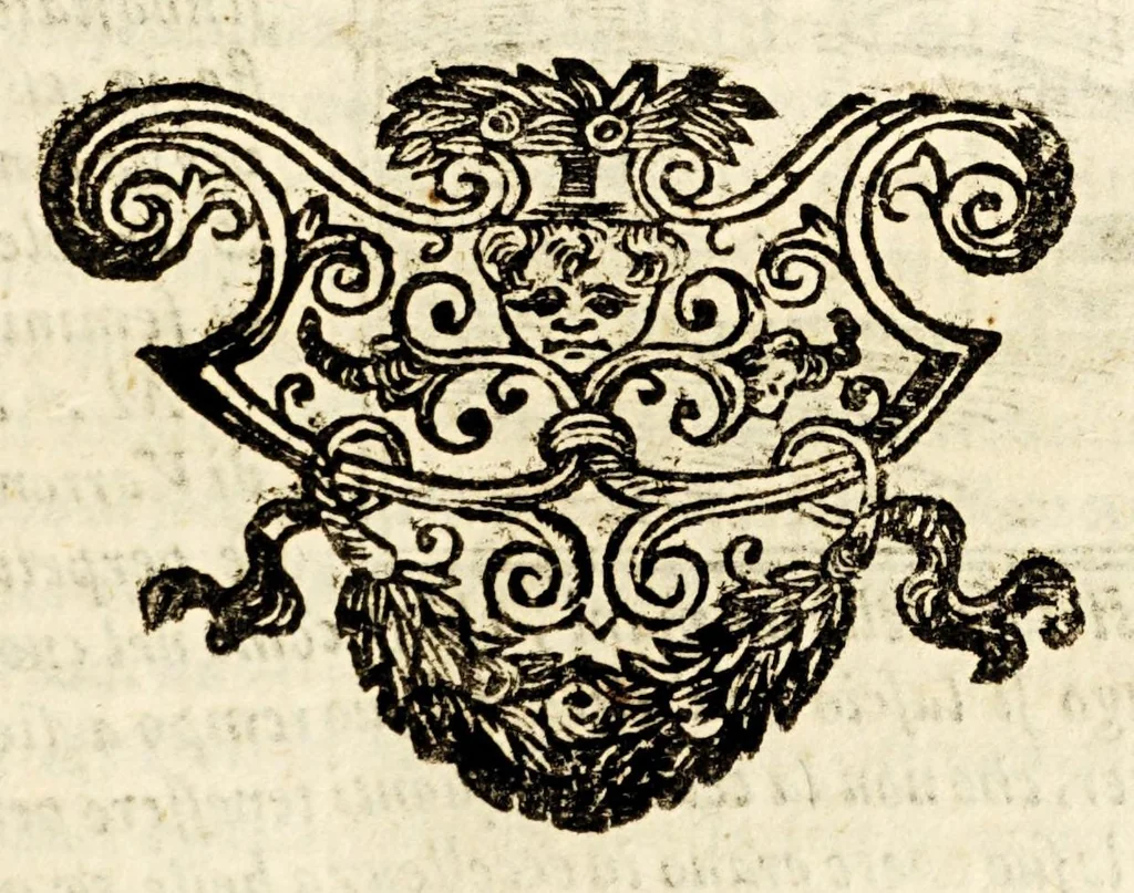 An illustration from Della officina istorica / Nella quale si spiegano essempi notabilissimi, antichi, & moderni, à virtù, & à diffetto pertinenti. Dà quali può ageuolmente il professore di lettere, e d'armi, lo studioso d'istoria, di poesia, di costumi, e di cose varie, il curioso ancora può trarre vtilità per corregere non pur i mancamenti altrui, ma i proprij, e d'incaminarsi nella strada delle virtù. Con vna aggiunta non più stampata di accidenti seguiti, & per hauere alcuni finto temerariamente la persona altrui, e d'altri casi successi in diuersi tempi, 1622, leaf 55