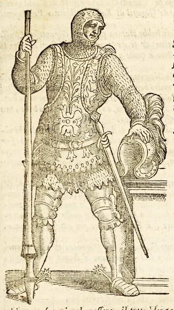 An illustration from Della officina istorica / Nella quale si spiegano essempi notabilissimi, antichi, & moderni, à virtù, & à diffetto pertinenti. Dà quali può ageuolmente il professore di lettere, e d'armi, lo studioso d'istoria, di poesia, di costumi, e di cose varie, il curioso ancora può trarre vtilità per corregere non pur i mancamenti altrui, ma i proprij, e d'incaminarsi nella strada delle virtù. Con vna aggiunta non più stampata di accidenti seguiti, & per hauere alcuni finto temerariamente la persona altrui, e d'altri casi successi in diuersi tempi, 1622, leaf 67