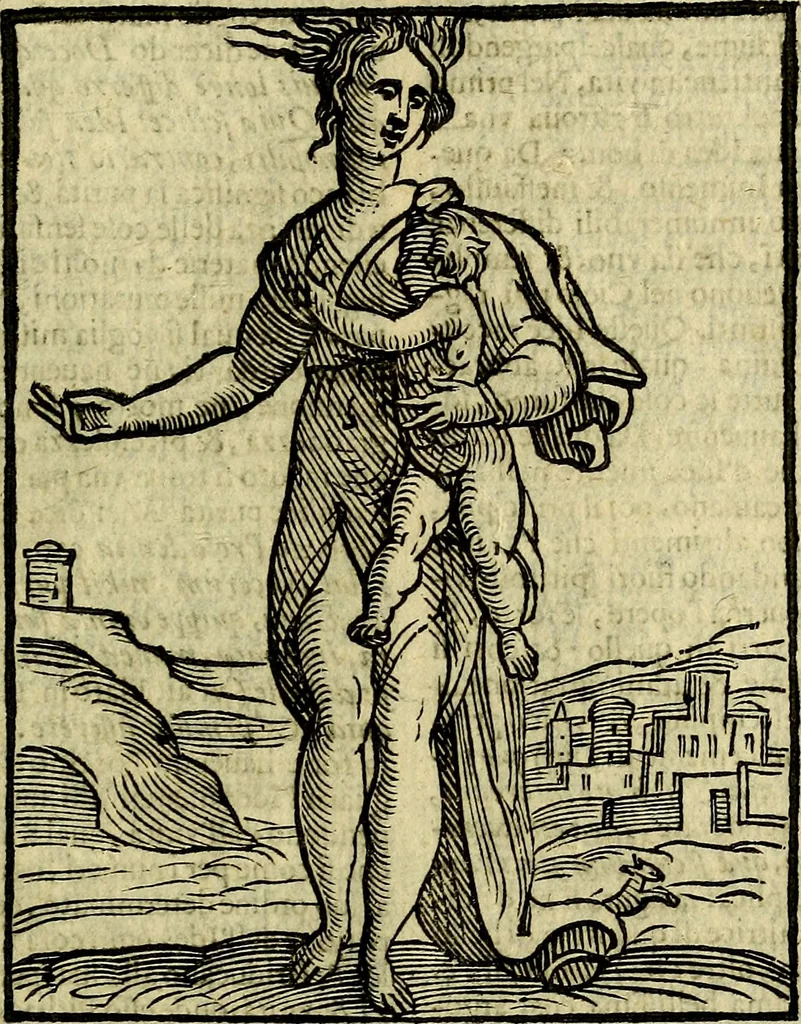 An illustration from Della piu che novissima iconologia, 1630, leaf 522