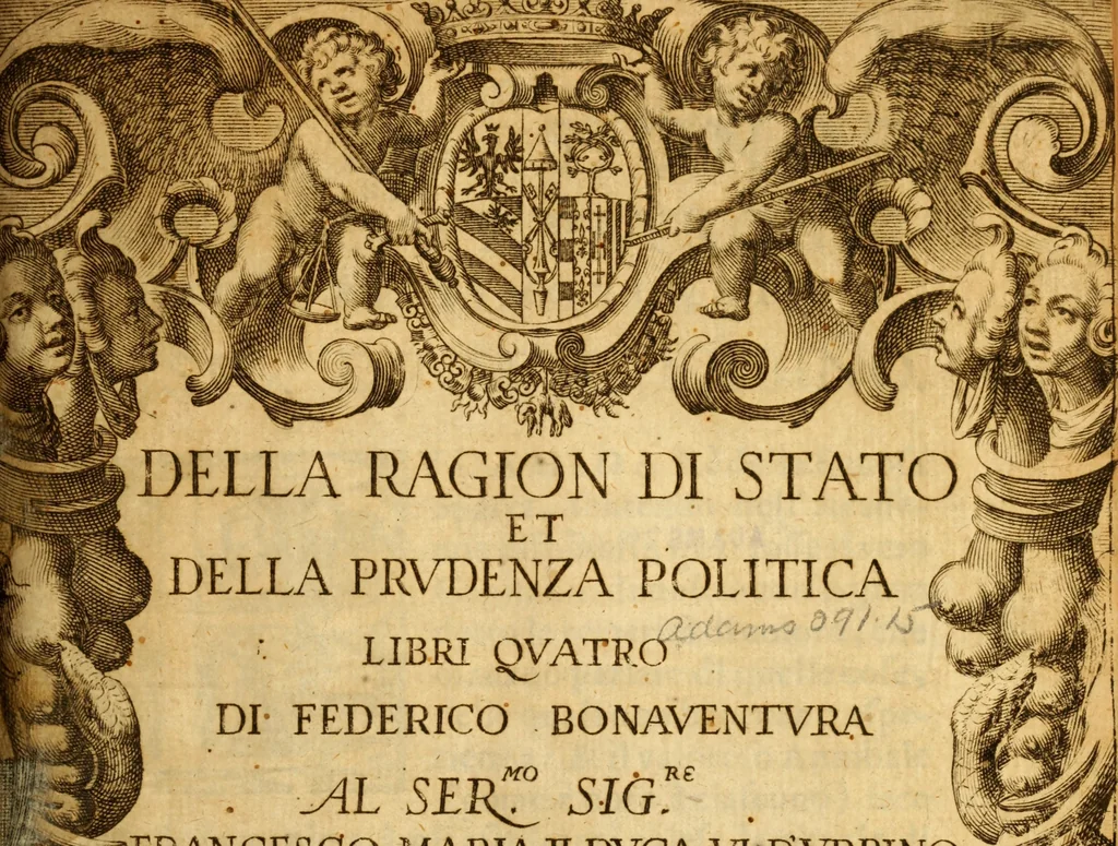 An illustration from Della ragion di stato et della prudenza politica : libri quatro, 1623, leaf 6