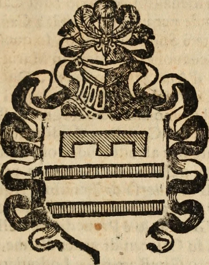 An illustration from Dell'armi, overo insegne dei nobili, ove sono i discorsi d'alcune famiglie, così spente, come vive del regno di Napoli : 4. et ultima impressione nella quale si suppliscono quelle famiglie che poste nella prima, erano dall'istesso autore state levate nella seconda, 1701, leaf 204