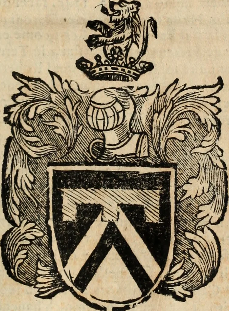An illustration from Dell'armi, overo insegne dei nobili, ove sono i discorsi d'alcune famiglie, così spente, come vive del regno di Napoli : 4. et ultima impressione nella quale si suppliscono quelle famiglie che poste nella prima, erano dall'istesso autore state levate nella seconda, 1701, leaf 258