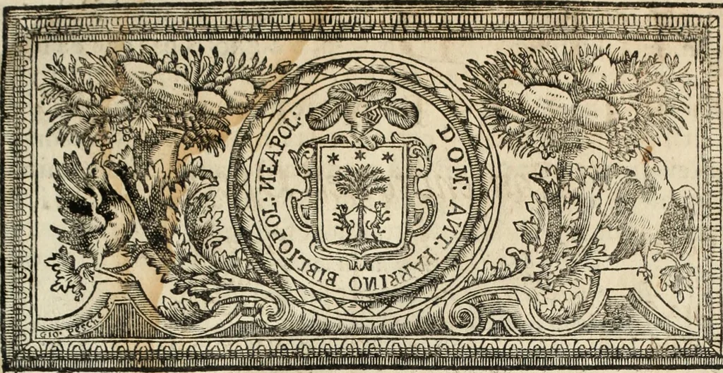 An illustration from Dell'armi, overo insegne dei nobili, ove sono i discorsi d'alcune famiglie, così spente, come vive del regno di Napoli : 4. et ultima impressione nella quale si suppliscono quelle famiglie che poste nella prima, erano dall'istesso autore state levate nella seconda, 1701, leaf 8