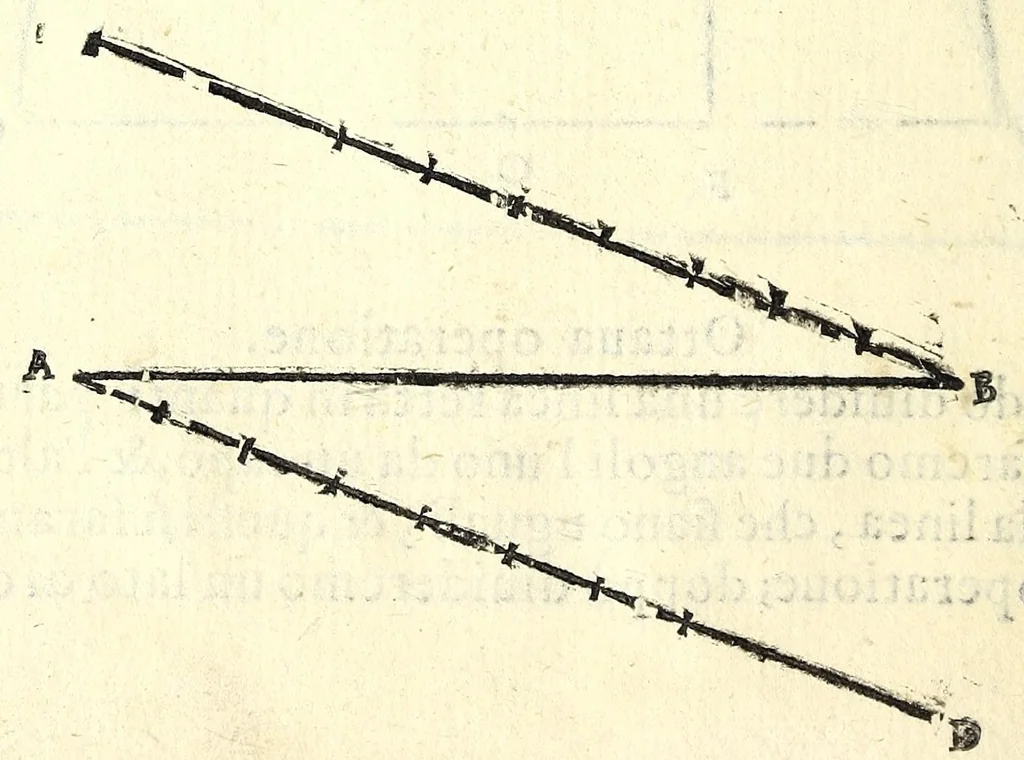 An illustration from Dell'arte militare libri cinqve : ne' qvali si tratta il modo di fortificare, offeendere [sic], et diffendere vna fortezza : et l'ordine come si debbano fare gli alloggiamenti campali & formare le battaglie : et nell'vltimo l'essamine de' bombardieri, & di far fuochi arteficiati, 1584, leaf 38