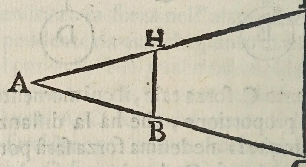 An illustration from Della scienza mecanica, e delle vtilita, che si traggono da gl'istromenti di quella; opera cauata da manoscritti dell'eccellentissimo matematico Galileo Galilei, dal Cavallier Lvca Danesi ..., 1649, leaf 62