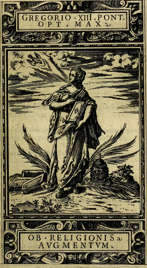 An illustration from Delle allusioni, imprese, et emblemi del Sig. Principio Fabricii da Teramo sopra la vita, opere, et attioni di Gregorio XIII Pontefice Massimo libri VI .., 1588, leaf 110