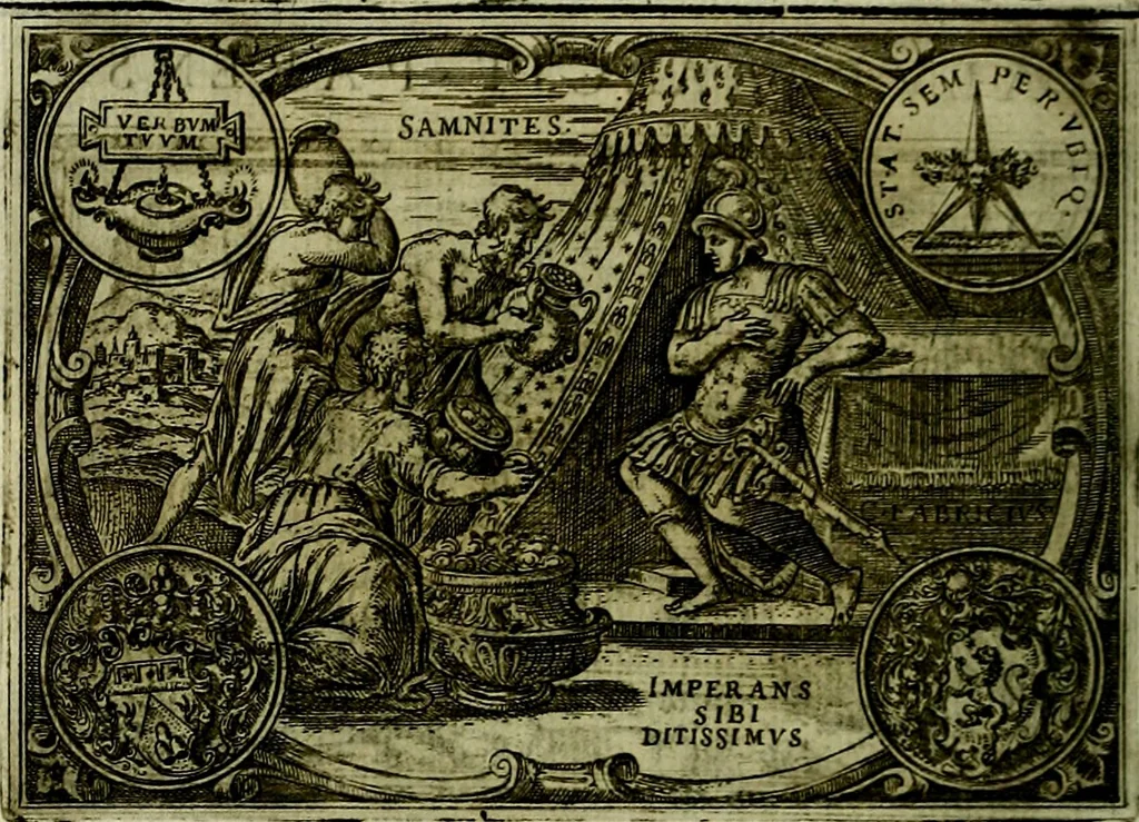 An illustration from Delle allusioni, imprese, et emblemi del Sig. Principio Fabricii da Teramo sopra la vita, opere, et attioni di Gregorio XIII Pontefice Massimo libri VI .., 1588, leaf 133