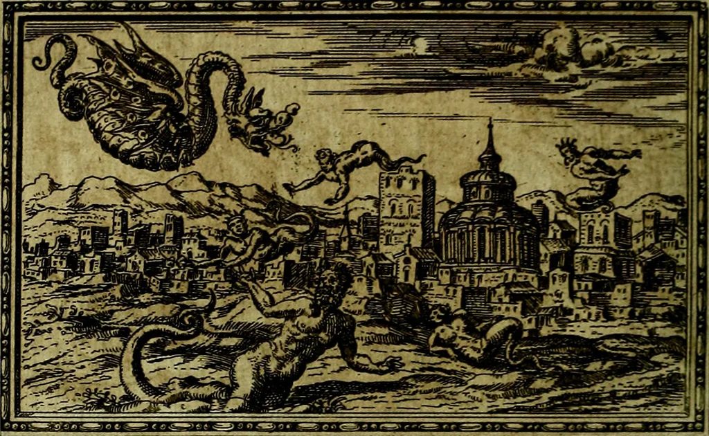 An illustration from Delle allusioni, imprese, et emblemi del Sig. Principio Fabricii da Teramo sopra la vita, opere, et attioni di Gregorio XIII Pontefice Massimo libri VI .., 1588, leaf 143
