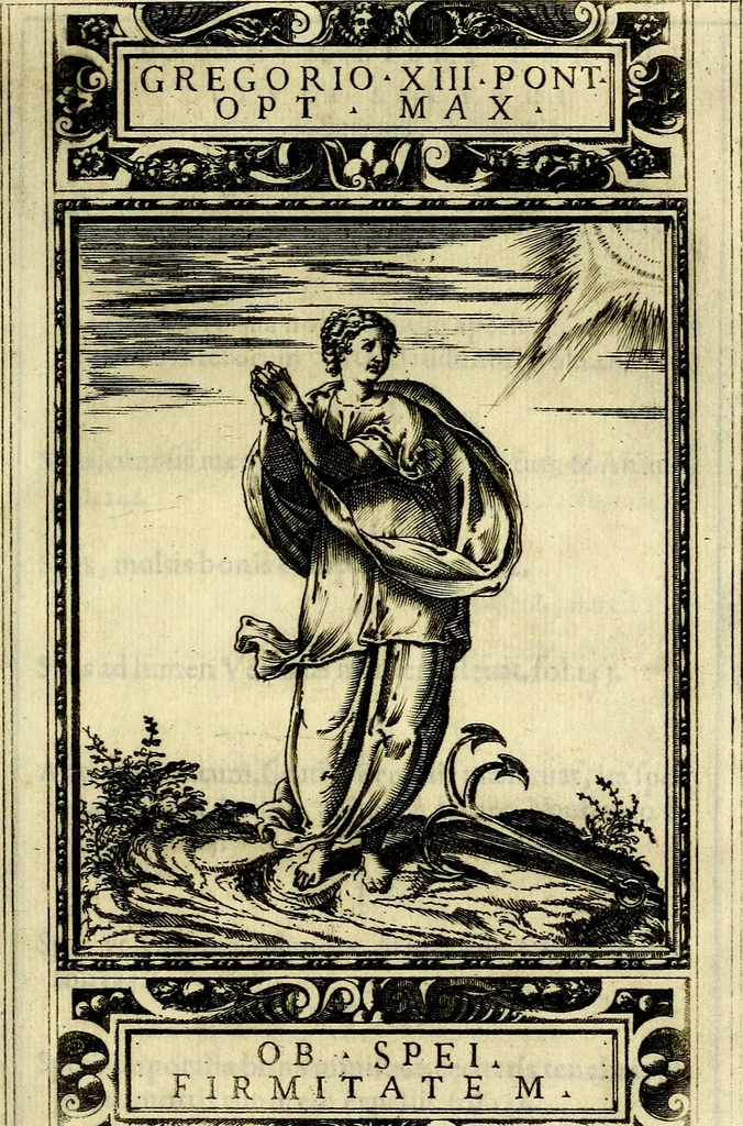 An illustration from Delle allusioni, imprese, et emblemi del Sig. Principio Fabricii da Teramo sopra la vita, opere, et attioni di Gregorio XIII Pontefice Massimo libri VI .., 1588, leaf 154