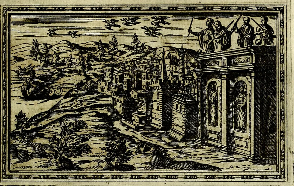 An illustration from Delle allusioni, imprese, et emblemi del Sig. Principio Fabricii da Teramo sopra la vita, opere, et attioni di Gregorio XIII Pontefice Massimo libri VI .., 1588, leaf 158