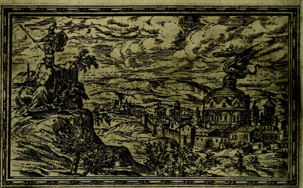 An illustration from Delle allusioni, imprese, et emblemi del Sig. Principio Fabricii da Teramo sopra la vita, opere, et attioni di Gregorio XIII Pontefice Massimo libri VI .., 1588, leaf 201