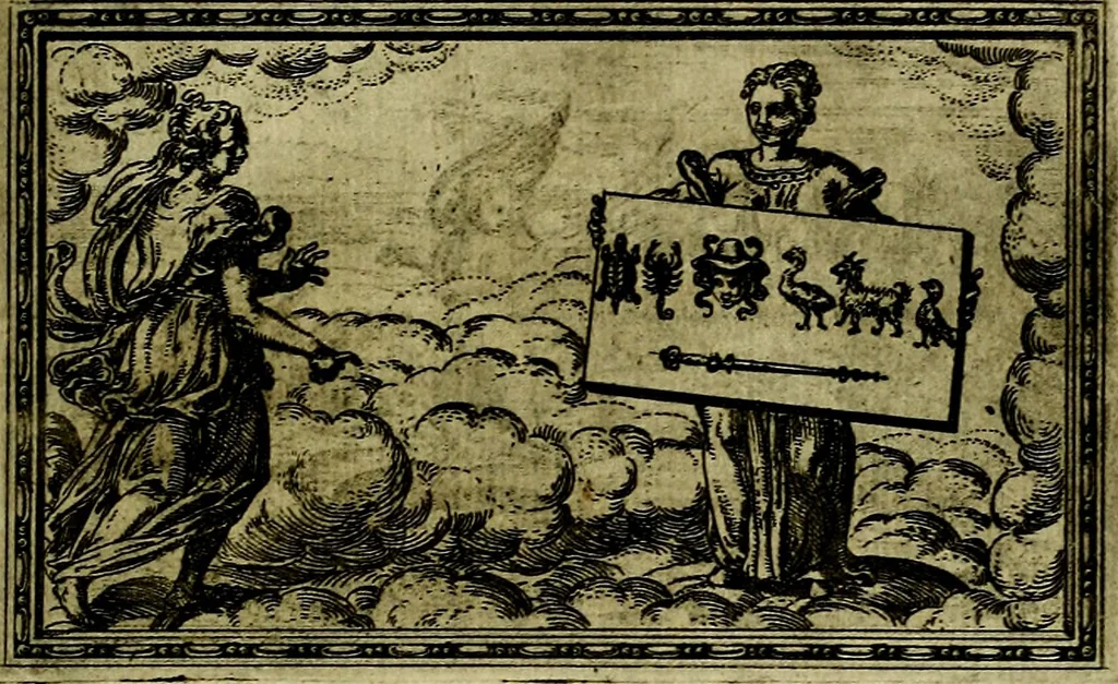 An illustration from Delle allusioni, imprese, et emblemi del Sig. Principio Fabricii da Teramo sopra la vita, opere, et attioni di Gregorio XIII Pontefice Massimo libri VI .., 1588, leaf 202