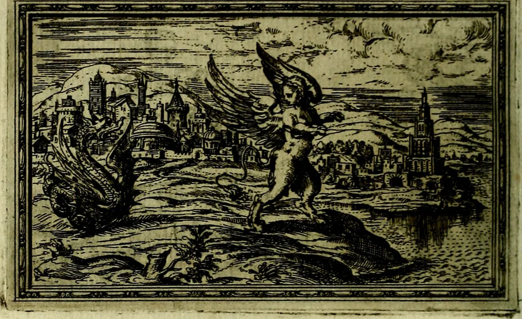 An illustration from Delle allusioni, imprese, et emblemi del Sig. Principio Fabricii da Teramo sopra la vita, opere, et attioni di Gregorio XIII Pontefice Massimo libri VI .., 1588, leaf 203