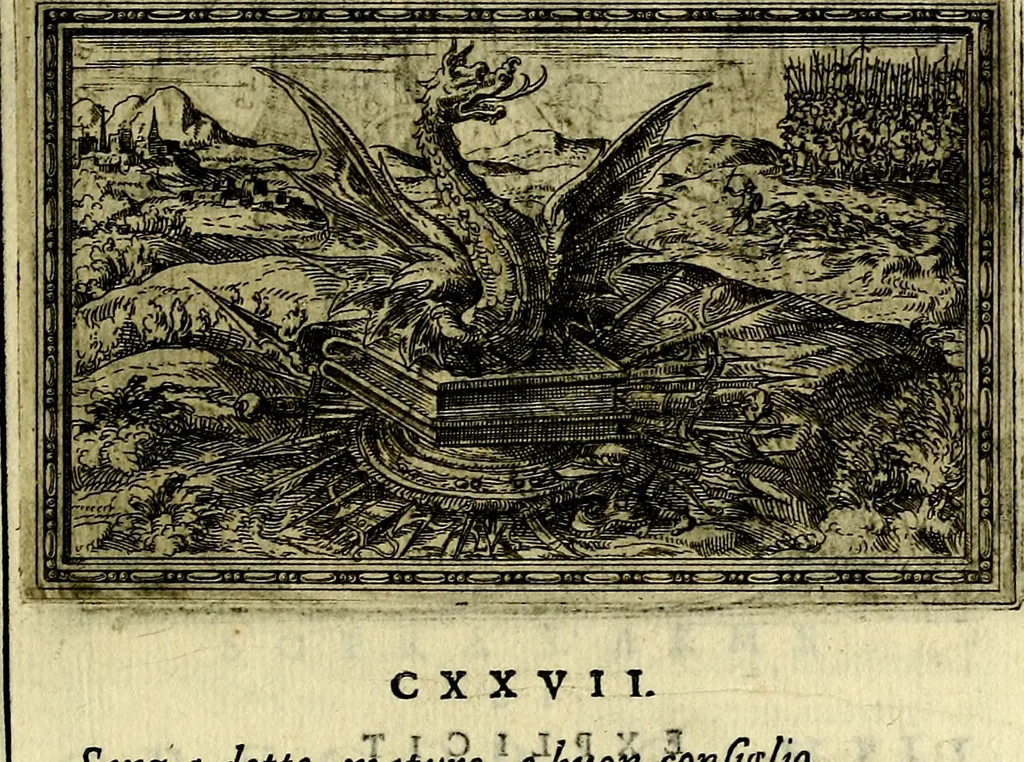 An illustration from Delle allusioni, imprese, et emblemi del Sig. Principio Fabricii da Teramo sopra la vita, opere, et attioni di Gregorio XIII Pontefice Massimo libri VI .., 1588, leaf 204