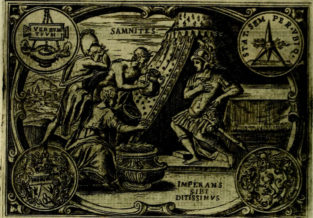 An illustration from Delle allusioni, imprese, et emblemi del Sig. Principio Fabricii da Teramo sopra la vita, opere, et attioni di Gregorio XIII Pontefice Massimo libri VI .., 1588, leaf 205