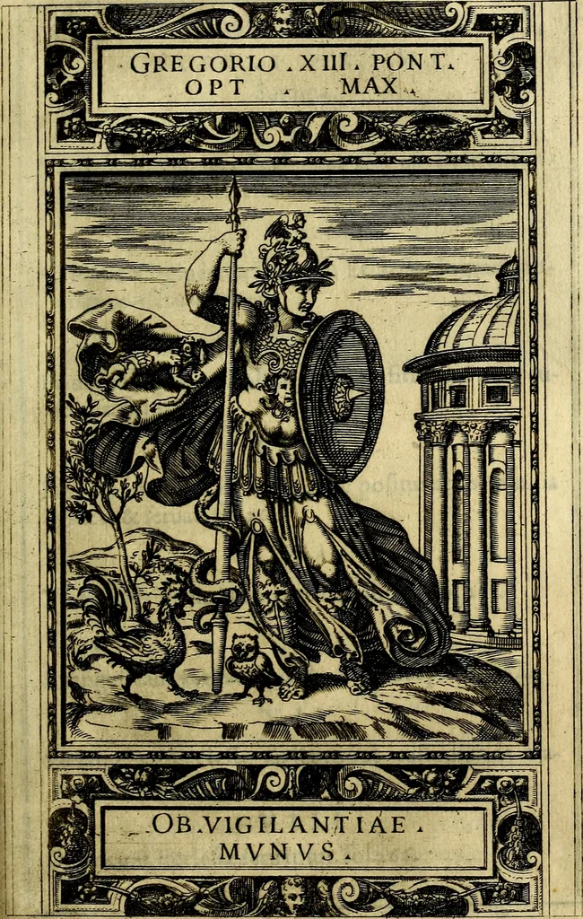 An illustration from Delle allusioni, imprese, et emblemi del Sig. Principio Fabricii da Teramo sopra la vita, opere, et attioni di Gregorio XIII Pontefice Massimo libri VI .., 1588, leaf 274