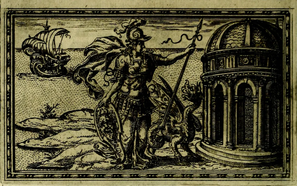 An illustration from Delle allusioni, imprese, et emblemi del Sig. Principio Fabricii da Teramo sopra la vita, opere, et attioni di Gregorio XIII Pontefice Massimo libri VI .., 1588, leaf 279