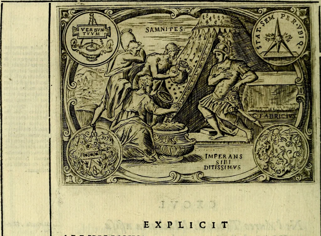 An illustration from Delle allusioni, imprese, et emblemi del Sig. Principio Fabricii da Teramo sopra la vita, opere, et attioni di Gregorio XIII Pontefice Massimo libri VI .., 1588, leaf 313