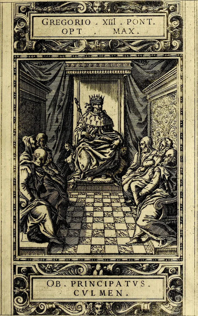 An illustration from Delle allusioni, imprese, et emblemi del Sig. Principio Fabricii da Teramo sopra la vita, opere, et attioni di Gregorio XIII Pontefice Massimo libri VI .., 1588, leaf 316